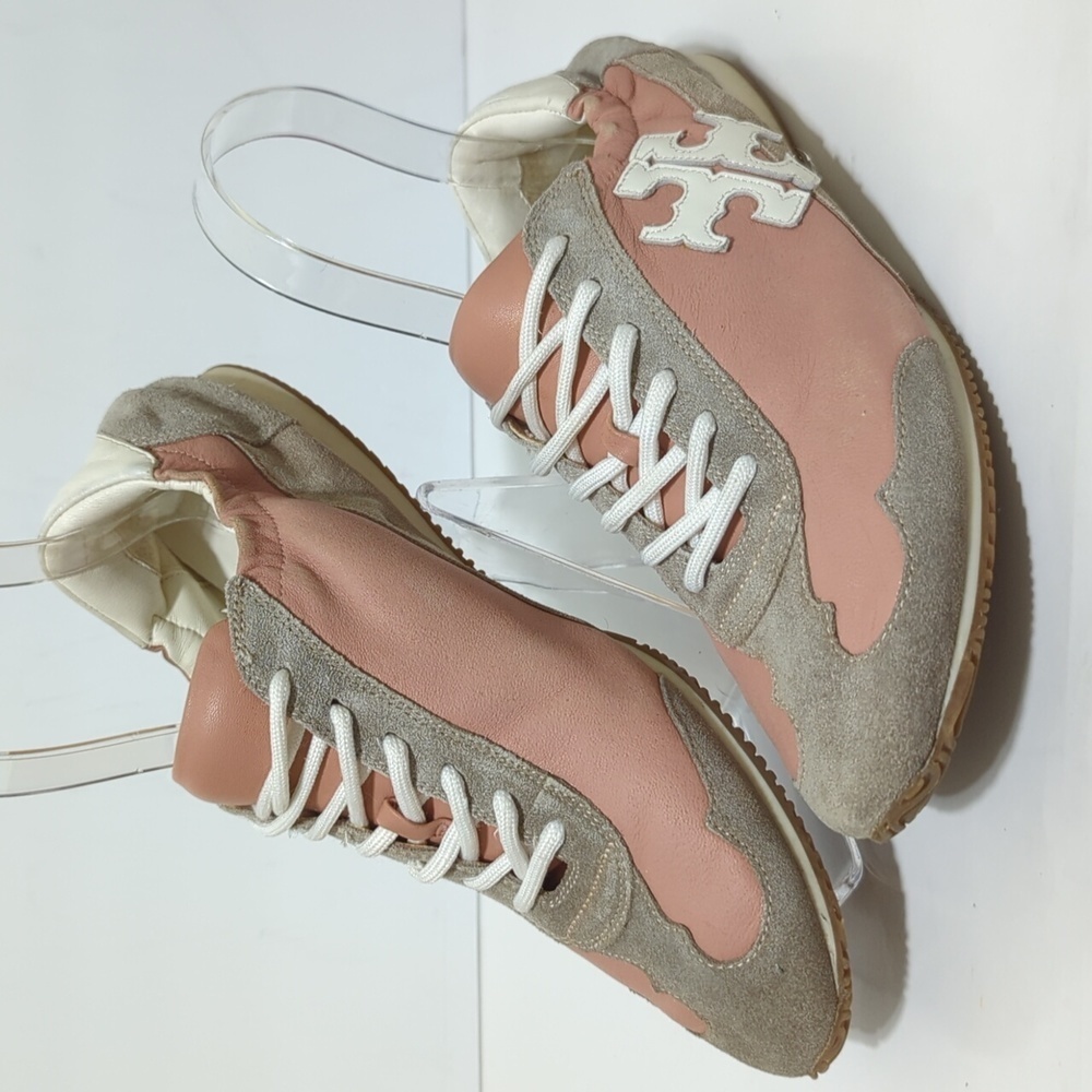 Tory Burch Pink and Beige Sneakers